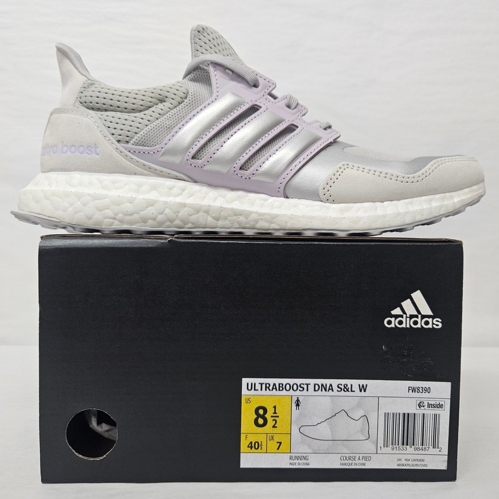 Adidas Ultraboost DNA S&L‎ Running Shoes FW8390 Silver Lavender Women Size 8.5